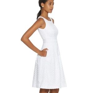 White House Black Market Textured White Midi Dress